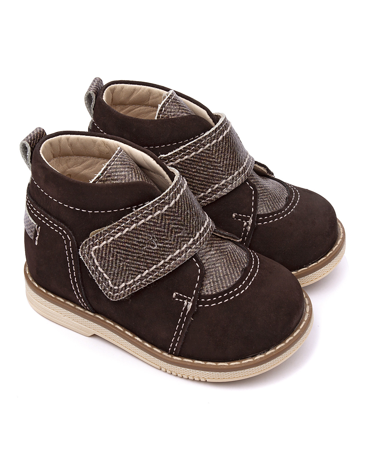 ботинки детские 24015 нарцисс коричневый твид 2021 р19 Ботинки детские Tapiboo, НАРЦИСС ТВИД (76472, 25)